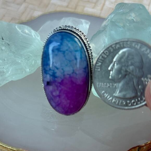 925 Sterling Rainbow Quartz Ring Size 7 - Picture 4 of 5